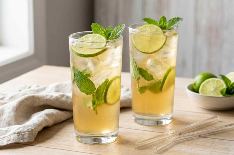 Easy Mojito Iced Tea With Fresh Mint and Lime