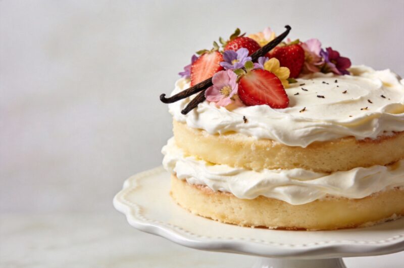 Soft Vanilla Cake Recipe With Creamy Vanilla Frosting
