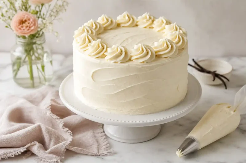 Fluffy Vanilla Buttercream That Pipes Perfectly Every Time