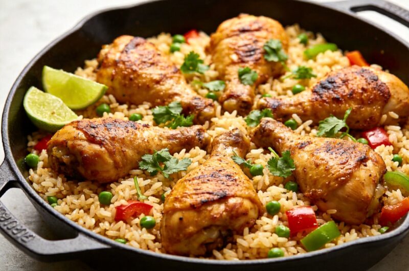 Caribbean Chicken and Rice Ready in One Pot