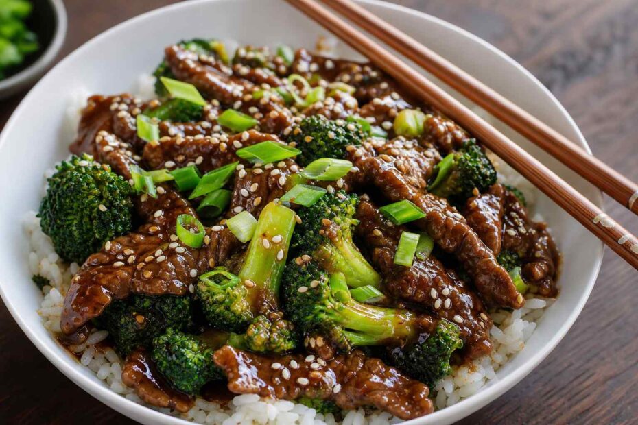 chinese-beef-broccoli-bowl-rice-glossy-sauce
