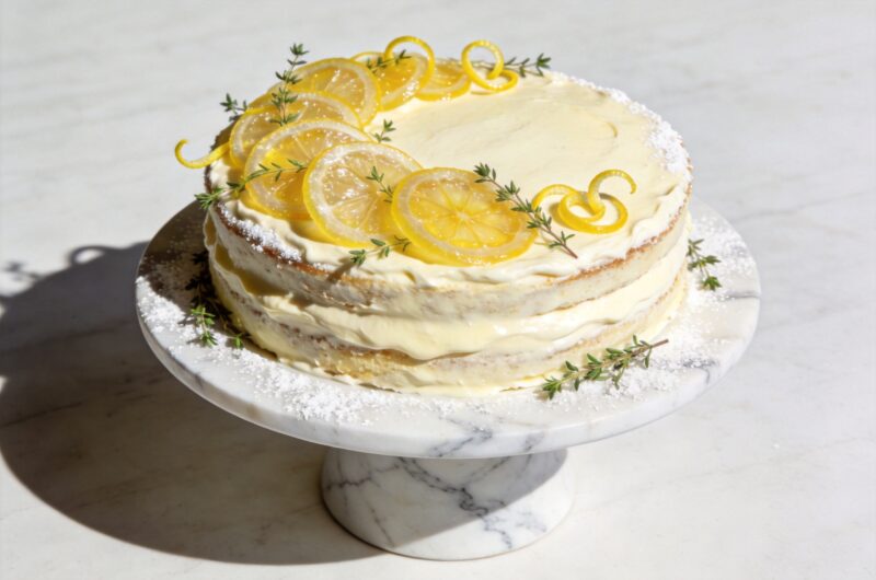 Italian Lemon Cream Cake With Mascarpone Frosting