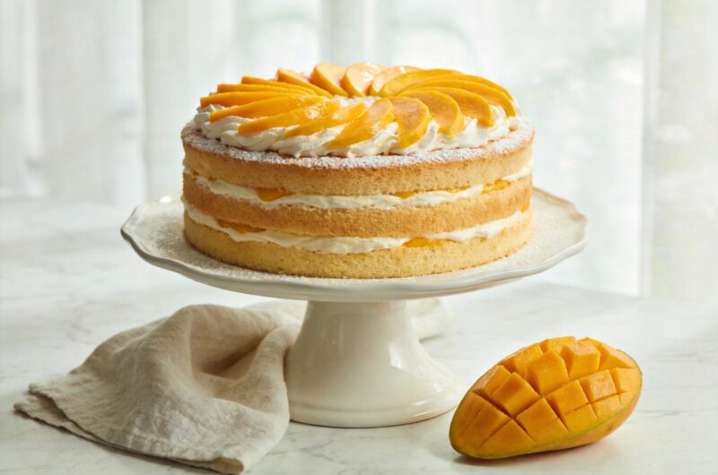 Fluffy Mango Chiffon Cake With Whipped Mango Cream